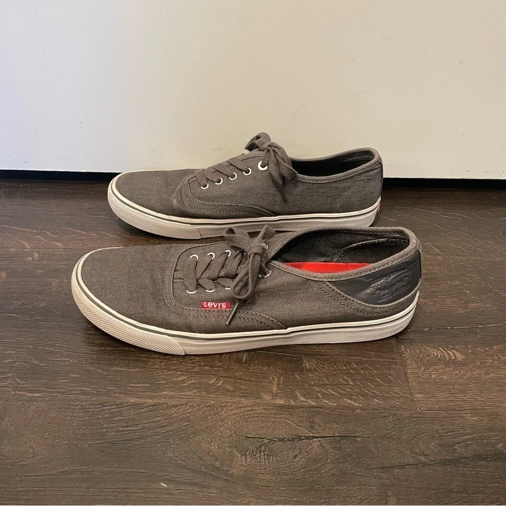 LEVI’S Comfort Casual Lace Up Shoes Canvas Grey MENS Size 10
